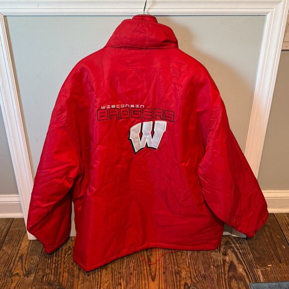 VINTAGE Wisconsin Badgers Parka Winter Jacket RARE Quilted Layered Mens Size XL - Picture 5 of 12